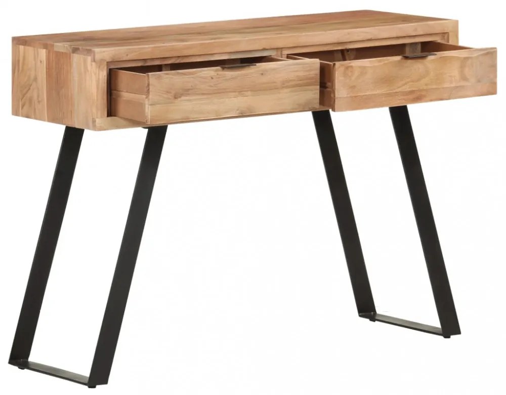 természetes szélű tömör akácfa tálalóasztal 100 x 35 x 76 cm