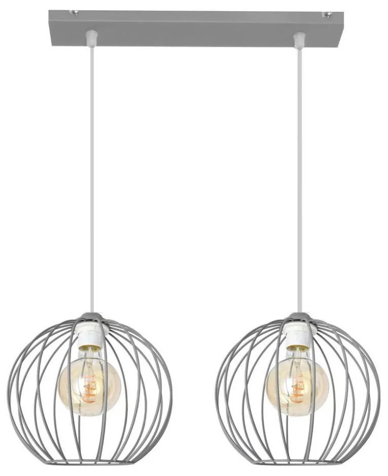 Csillár zsinóron MERCURE 2xE27/15W/230V szürke