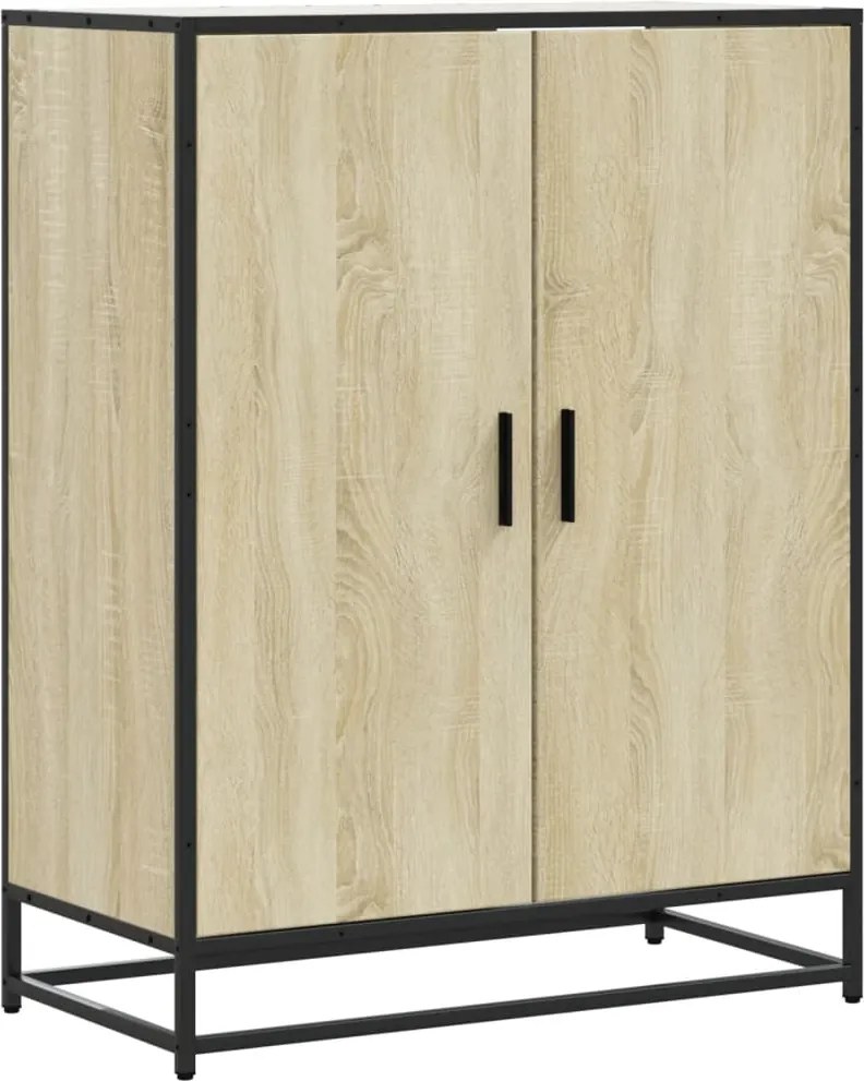 vidaXL sonoma tölgy színű szerelt fa és fém cipőszekrény 75x38x97,5 cm