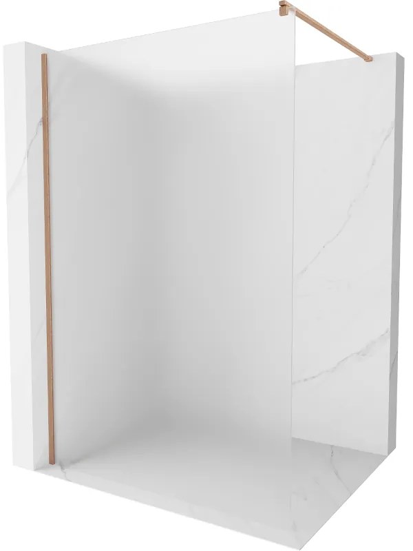 Mexen Kioto, Walk-In zuhany paraván 70 x 200 cm, 8 mm-es matt üveg, réz matt profil, 800-070-101-65-30