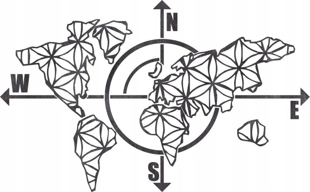 Fali dekoráció Világtérkép 6mm