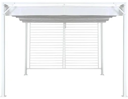 Prémium pergola fehér acél vázzal és poliészter tetővel 296x296x225 cm