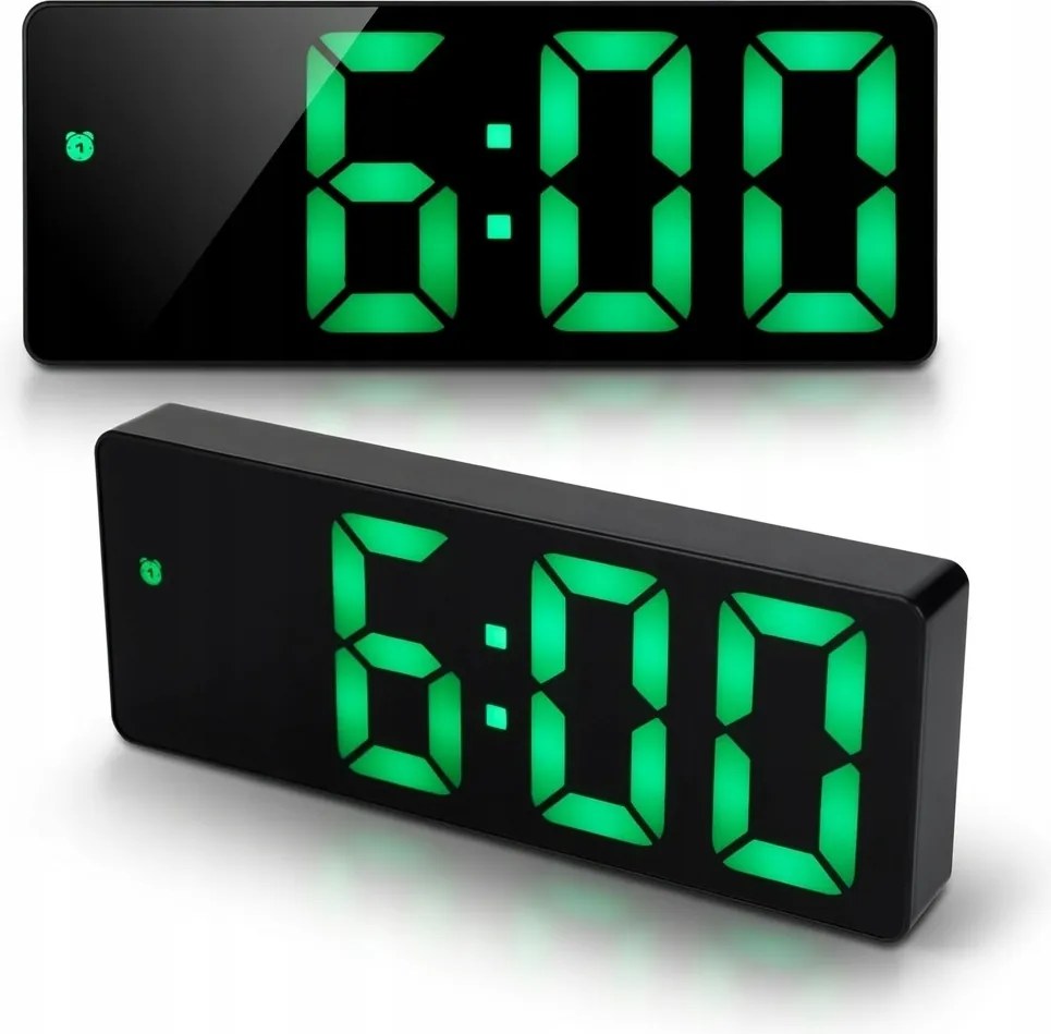Elektronikus Óra Ébresztőóra Álló Led Hőmérő Riasztás Csendes Fekete Óra