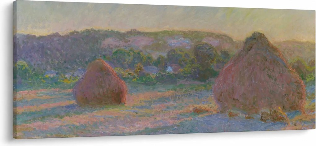 Kép - Claude Monet, Stacks of Wheat (End of Summer) , reprodukciók (120x50 cm)