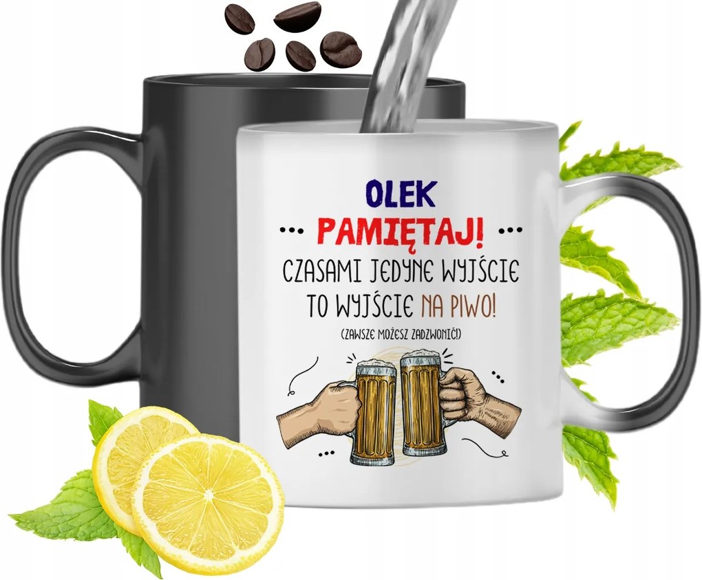 Mágikus Bögre Olka Fekete Színváltós, fényképes nyomattal