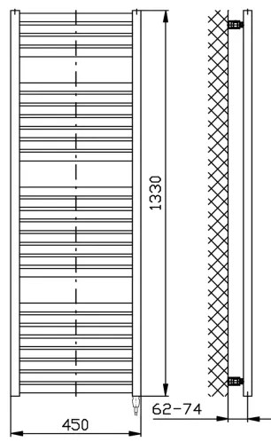 Aqualine - Fürdőszobai elektromos radiátor TONDI-E 500W/230V 133 cm fehér