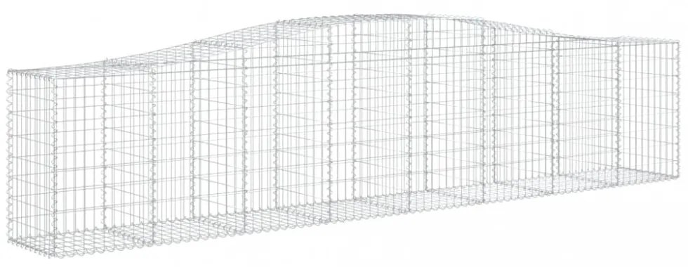 vidaXL 10 db íves horganyzott vas gabion kosár 400x50x80/100 cm