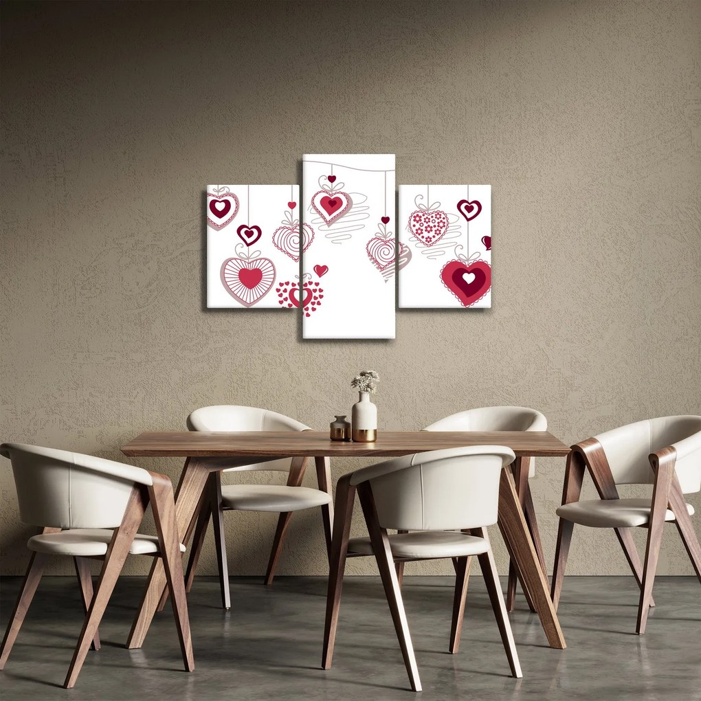 Festett szívek képe (90x60 cm)