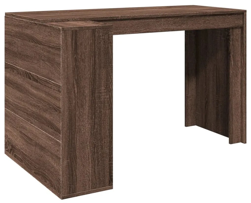 barna tölgy színű szerelt fa irodai asztal 123,5 x 73,5 x 75 cm