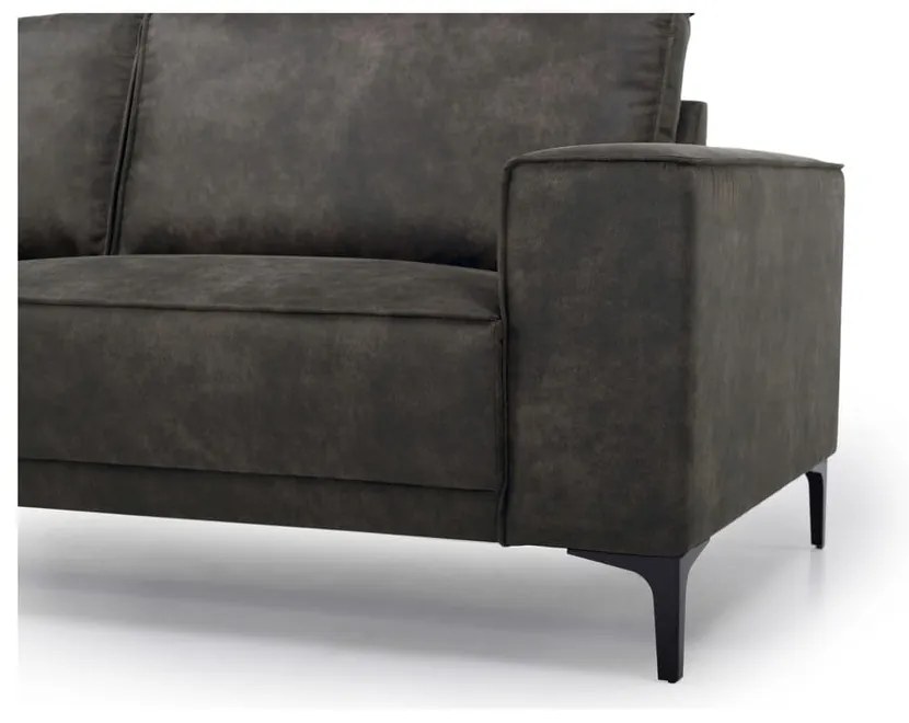 Antracitszürke bőrutánzat sarokkanapé (bal oldali) Copenhagen – Scandic