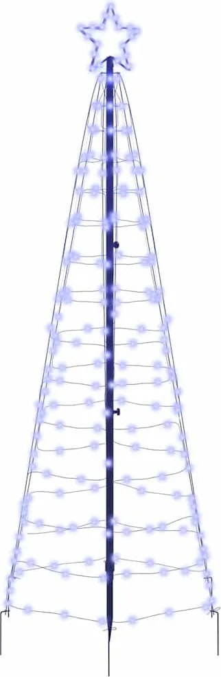 vidaXL LED Karácsonyfák talajráccsal 390 LED-del Kék 250 cm Vas