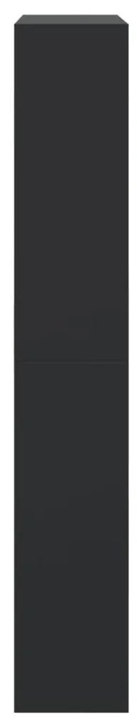 fekete szerelt fa cipőszekrény 80 x 21 x 125,5 cm