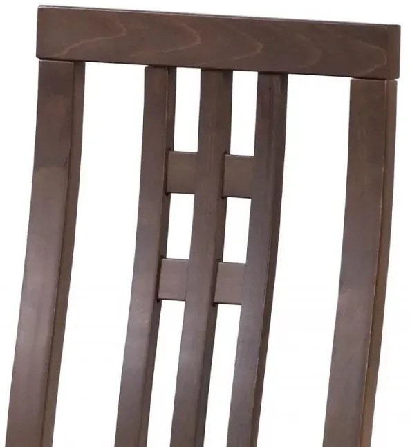 Scaun de Dining din Lemn Masiv de Fag, Nuanță Nuc, cu Tapițerie Crem – BC-2482