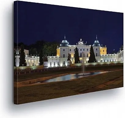 Vászonkép 60x40 Éjszakai palota építészet nyugalom szökőkút elegancia klasszikus