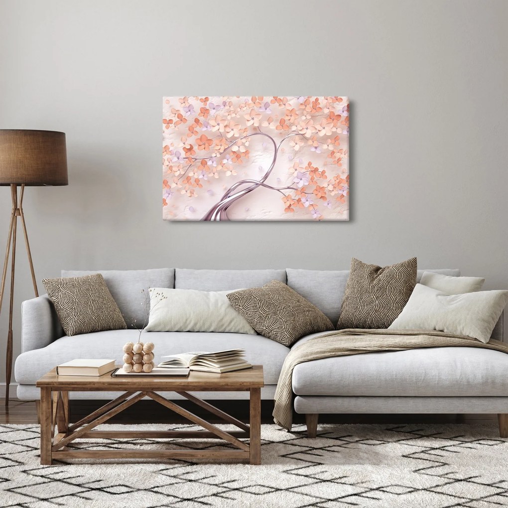 Koral virágok fája - absztrakt (90x60 cm)