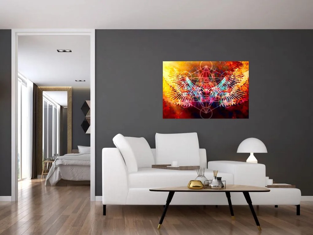 Kép - Merkaba szárnyakkal, absztrakció (90x60 cm)