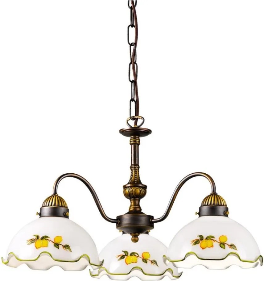 Kolarz 731.83.116 - Láncos csillár NONNA 3xE27/75W/230V citrommotívummal