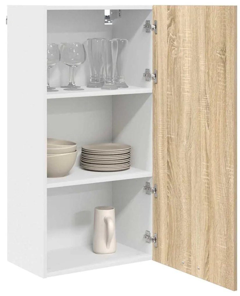 Függő szekrény Riga Sonoma tölgy és fehér 50 x 31 x 100 cm