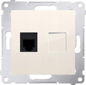 Telefon aljzat szimpla RJ12 krémszínű Simon 54 DT1.01/41 Kontakt-Sim