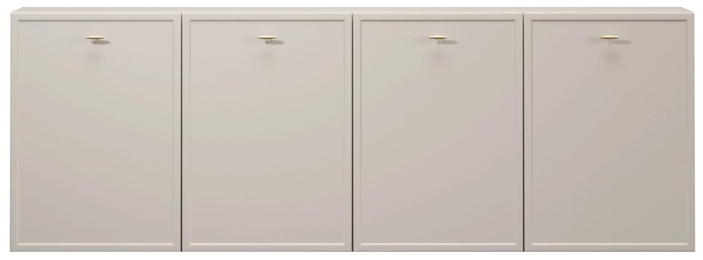 Lorini fali négyajtós komód 200 cm - kasmír / arany T-bar fogantyúk