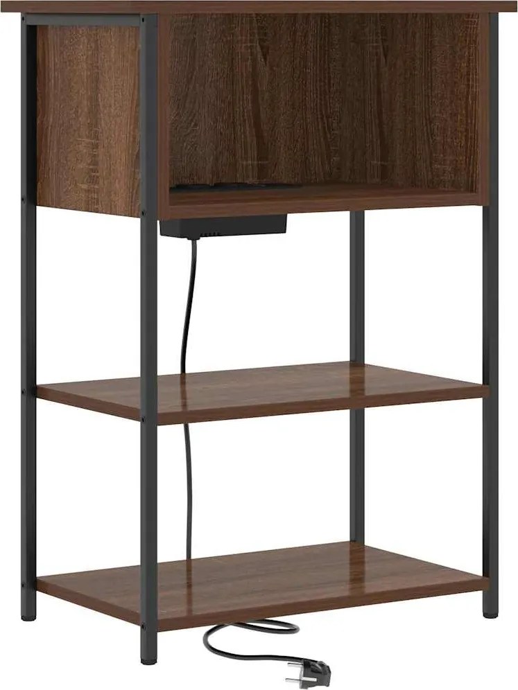 vidaXL Éjjeliszekrény Barna Tölgy 55 x 31 x 76 cm Faanyag