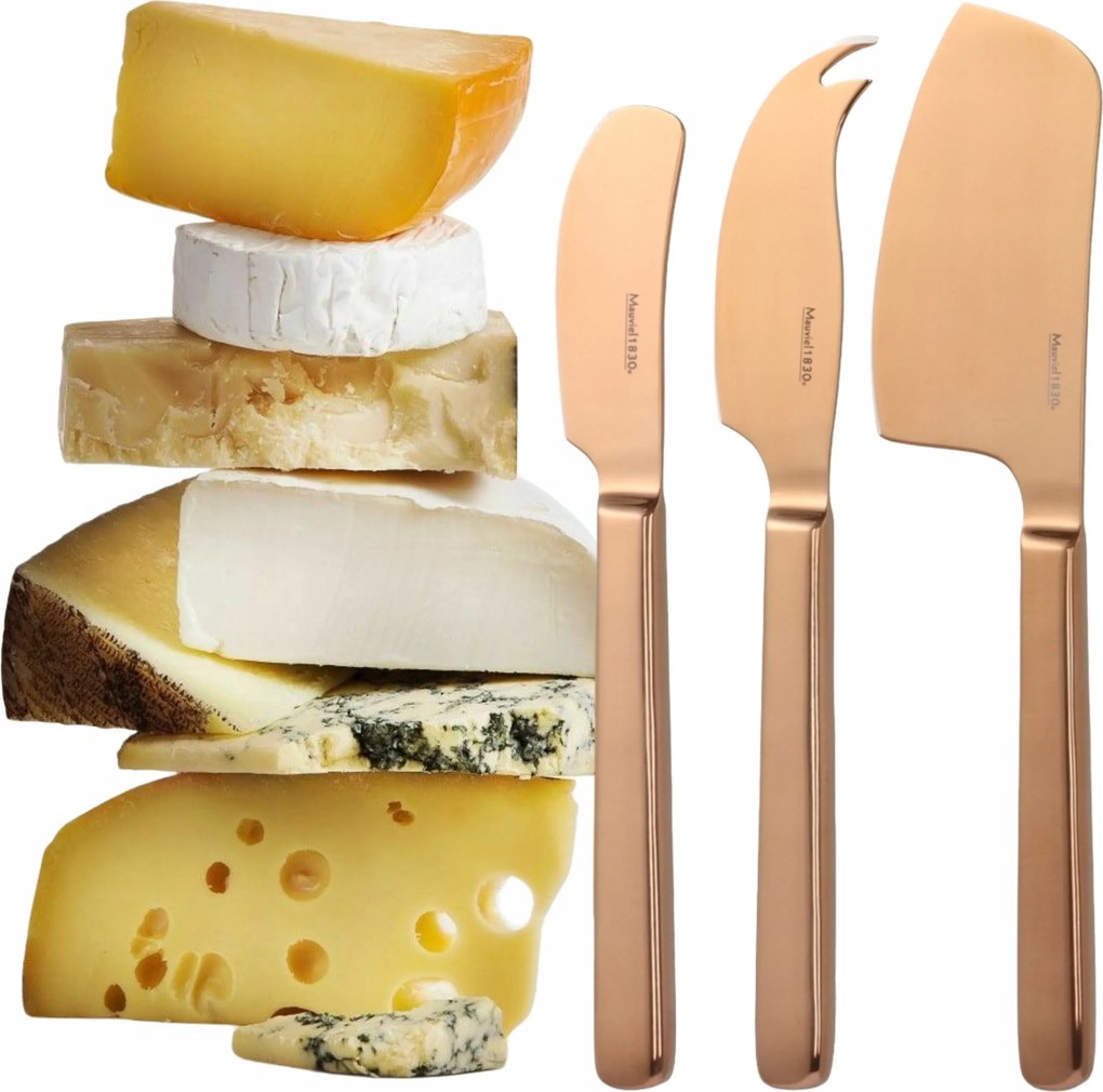 Mauviel 3 Db-os Sajtvágó Kés Szett Szeletelő Bárd Konyhai Kések