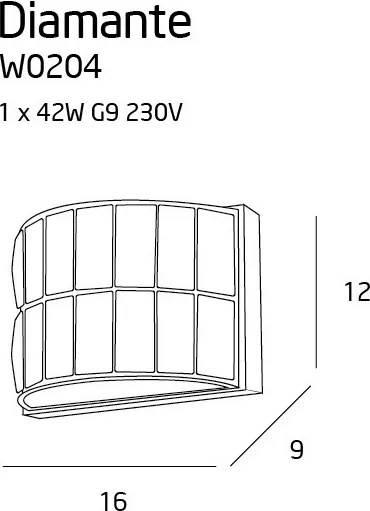 Fali Lámpa Króm DIAMANTE MAXLIGHT W0204