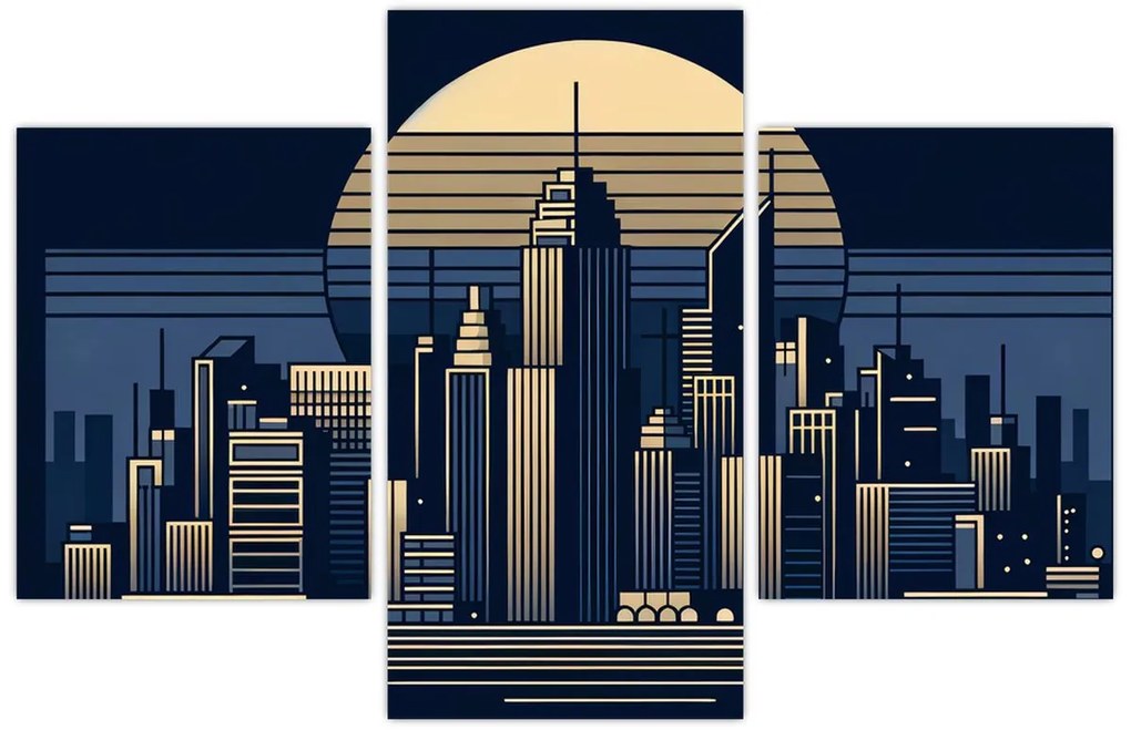 Kép – Geometrikus város (90x60 cm)