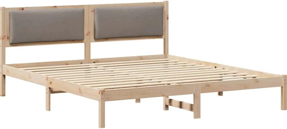 vidaXL Ágykeret fejtámlával Tópszínű 180 x 200 cm Tömör fenyőfa