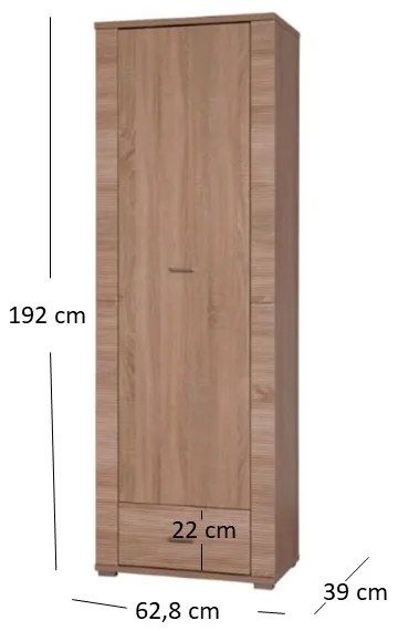 Regál Gwenn 1D1S (szonoma tölgy). 1052920