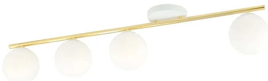 EMIBIG 1253-4 MONZA Glamour Mennyezeti Lámpa Fehér, Arany E14 IP20