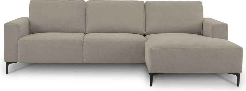 Világosbarna zsenília sarokkanapé (jobb oldali-heverő résszel) Fabian – Scandic