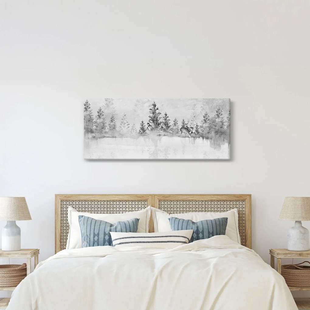 Kép - Szarvas a tónál (120x50 cm)
