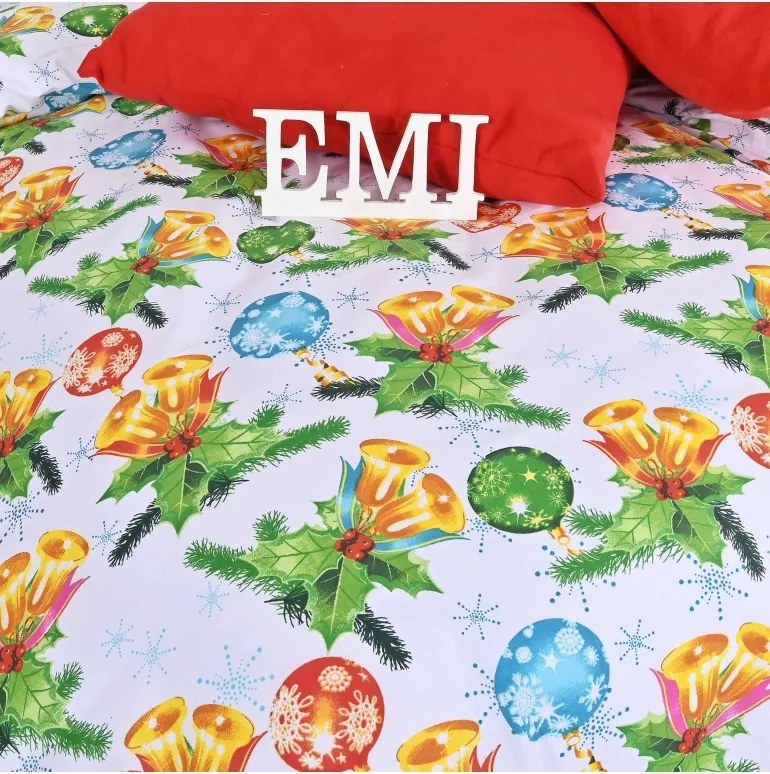 EMI Rothenburg karácsonyi pamut ágyneműhuzat, A standard egyszemélyes ágy szett tartalma: 1x 140x200 + 1x 70x90