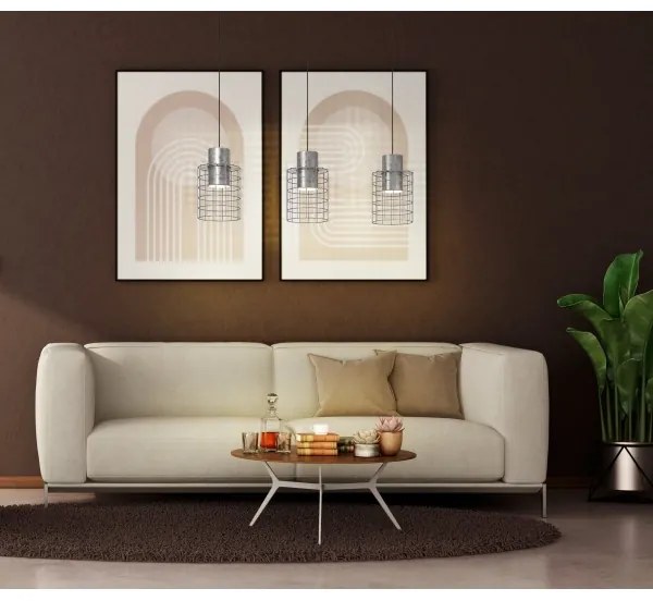 Eglo 43648 - Csillár zsinóron MILLIGAN 3xE27/40W/230V ezüst