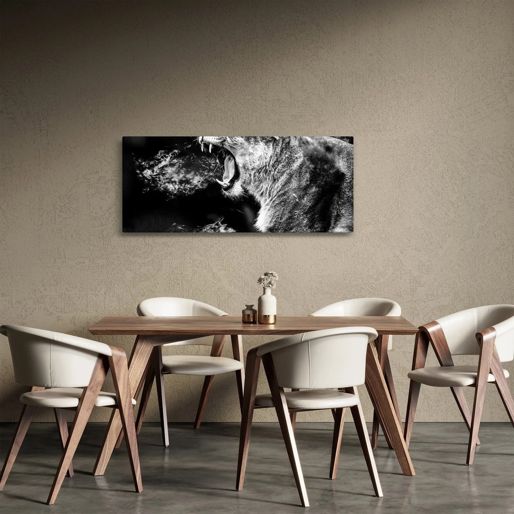Kép - nőstény oroszlán portré (120x50 cm)