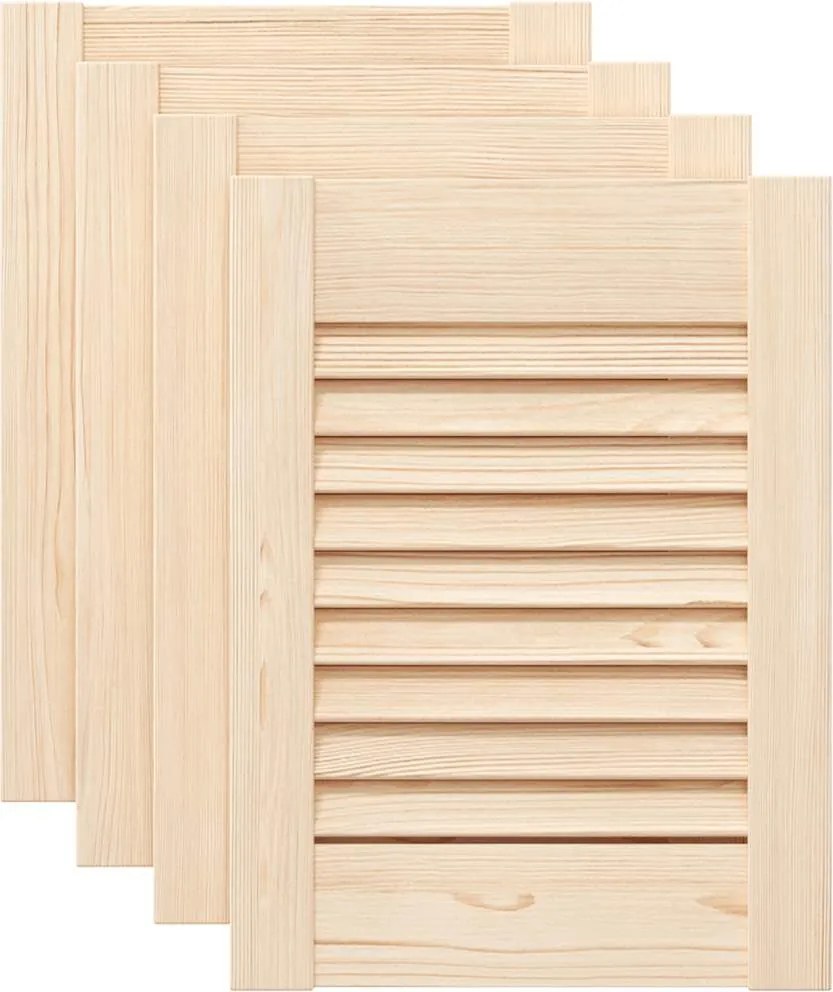 vidaXL 4 db tömör fenyőfa lamellás szekrényajtó 39,5x29,5 cm