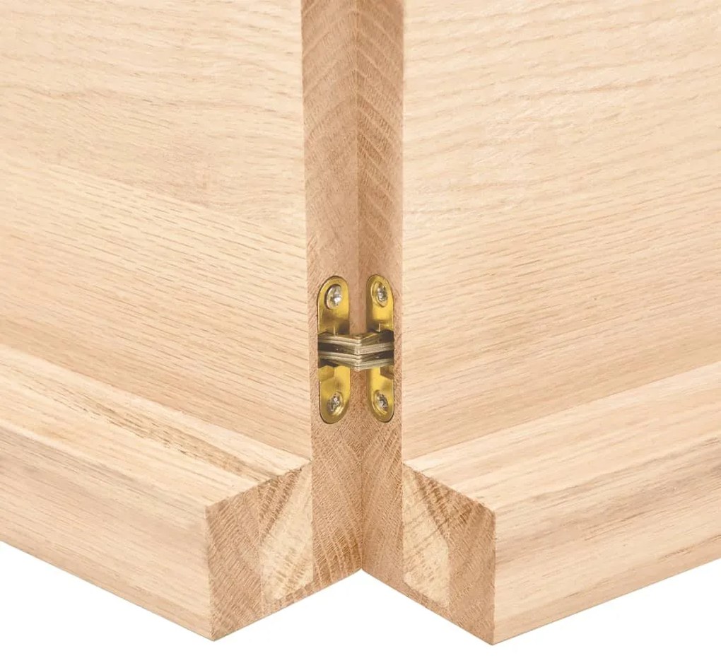 kezeletlen tömör tölgyfa fali polc 140x50x(2-6) cm