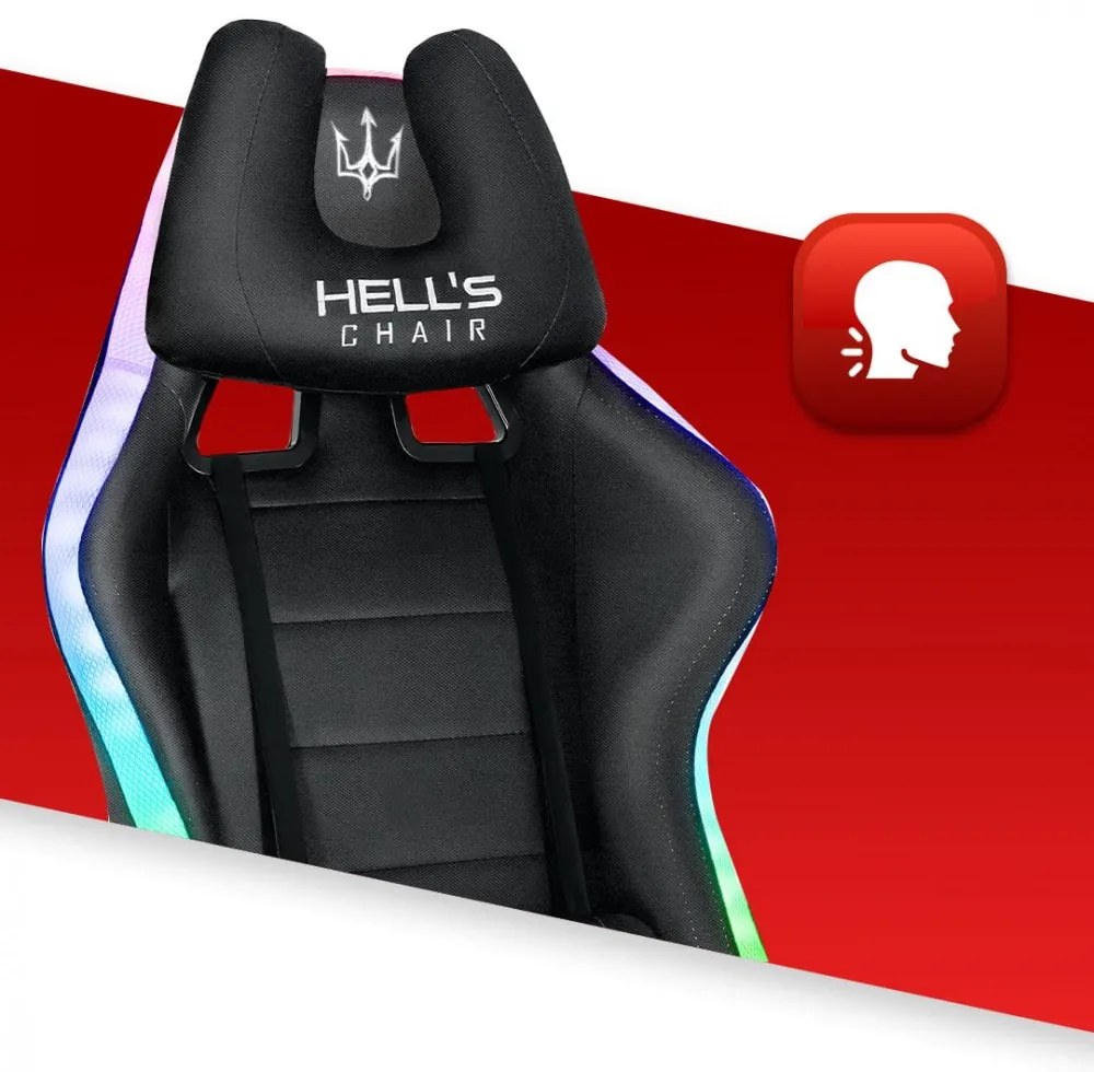 Szövet gamer szék LED RGB HC-1039 - fekete