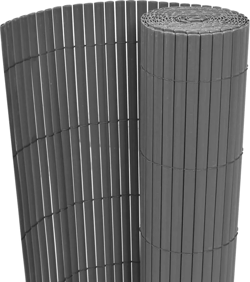vidaXL szürke kétoldalas PVC kerti kerítés 90 x 500 cm