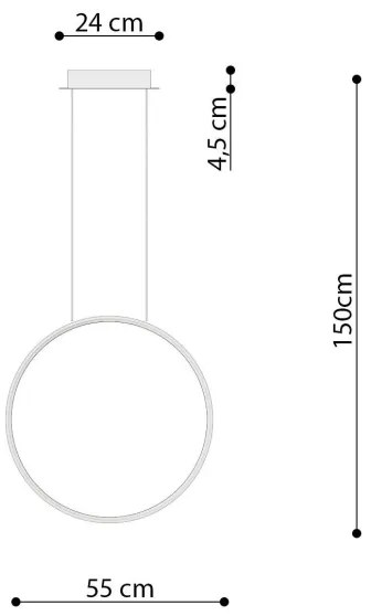 Thoro TH.221 - LED Csillár zsinóron RIO LED/30W/230V CRI95 4000K átm. 55 cm arany