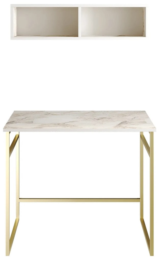 Íróasztal Gama - White, Gold