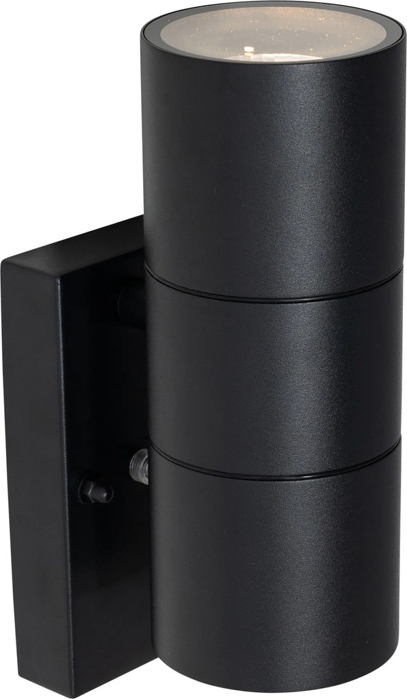 Kültéri fali lámpa fekete 2 fényes AR70 világos-sötétség érzékelővel - Duo