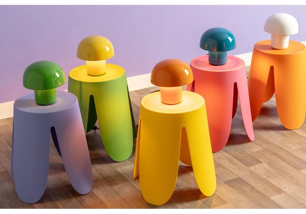 Fehér asztali lámpa fém búrával (magasság 20 cm) Fat Mushroom – Leitmotiv