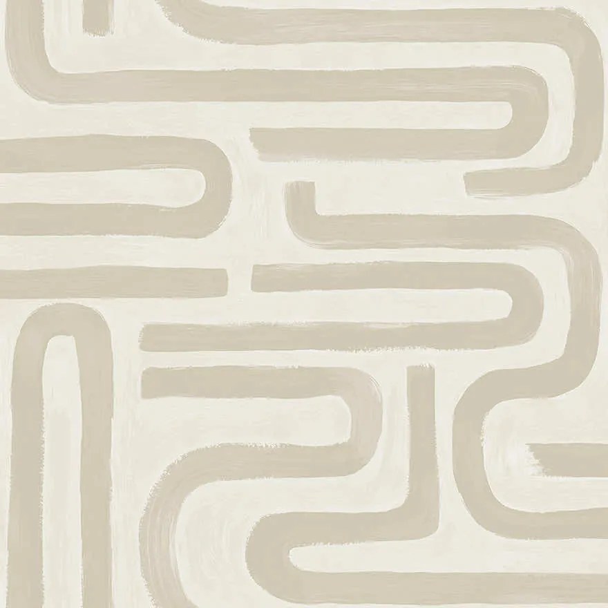 Holden Decor Imaginarium 3 Brushed Geo bézs-taupe geometrikus papír tapéta – 14230