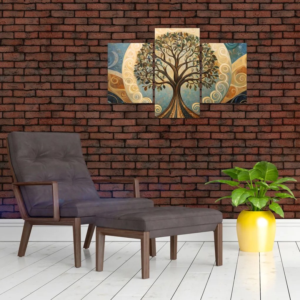 Kép – Életfa és spirálok (90x60 cm)