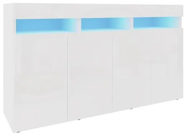 IZUMI magasfényű fehér komód, 140 WH