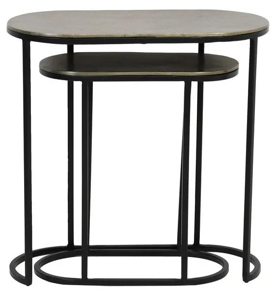 Fém tárolóasztal szett 2 db-os 26x53 cm Bocov – Light &amp; Living