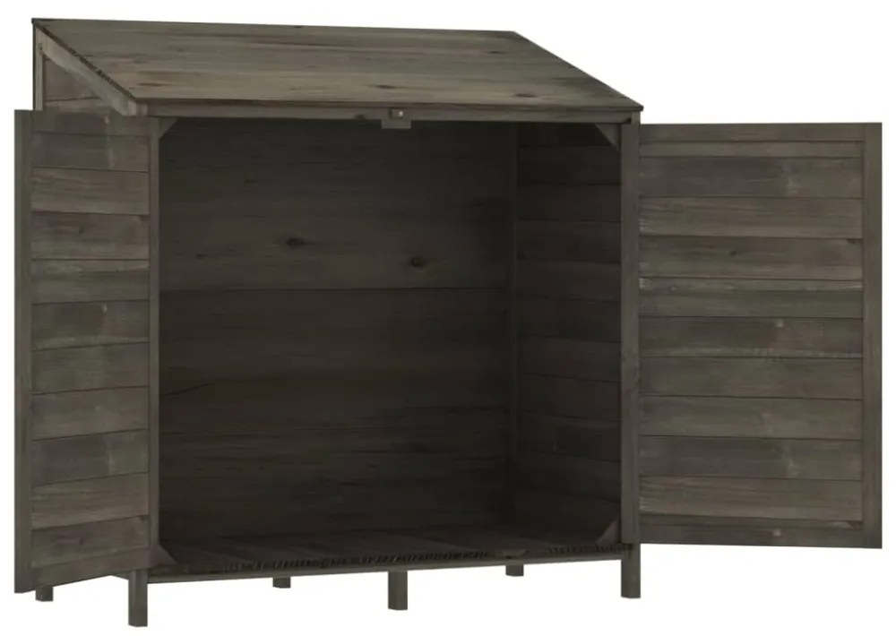 antracitszürke tömör fenyőfa kerti fészer 102 x 52 x 112 cm
