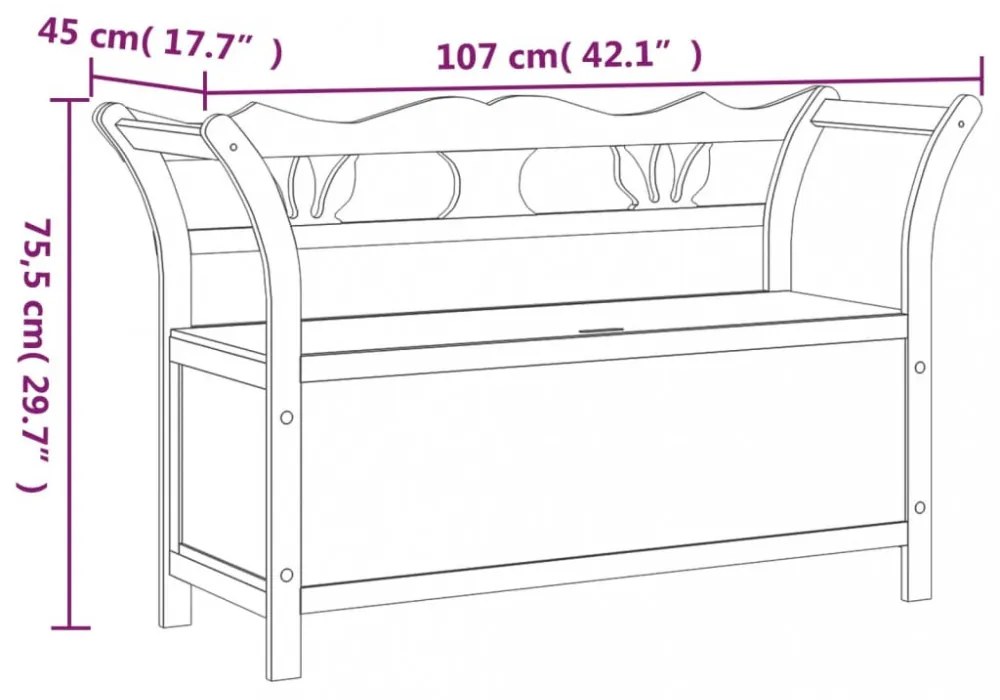 fehér tömör fenyőfa pad 107 x 45 x 75,5 cm